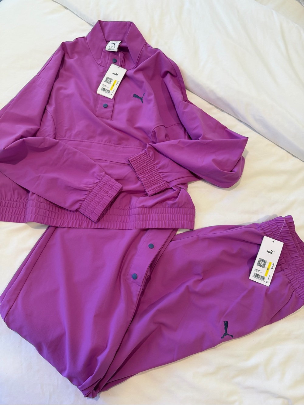Puma Purple Pullover Track Jacket & Pants Set